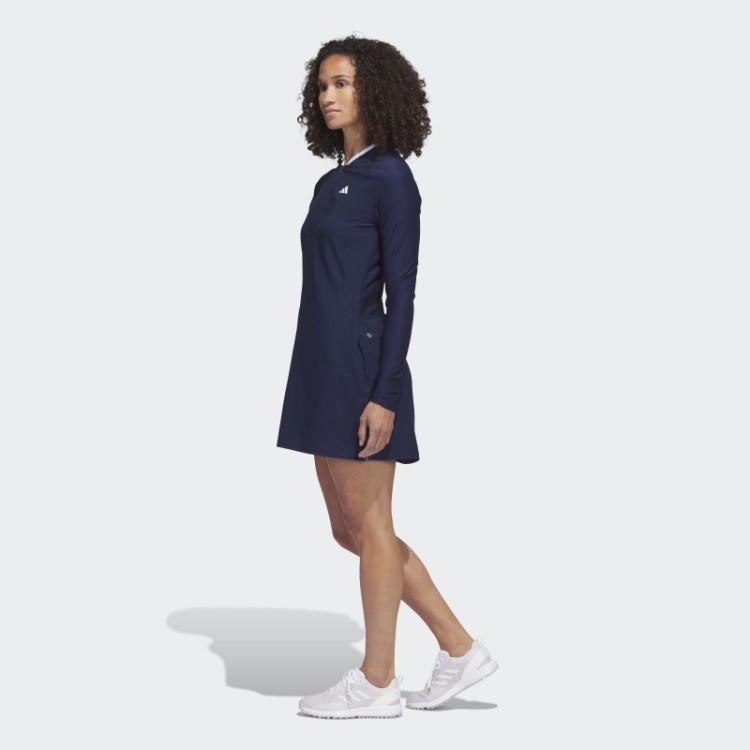 Vestido De Golfe De Manga Longa Azul Adidas