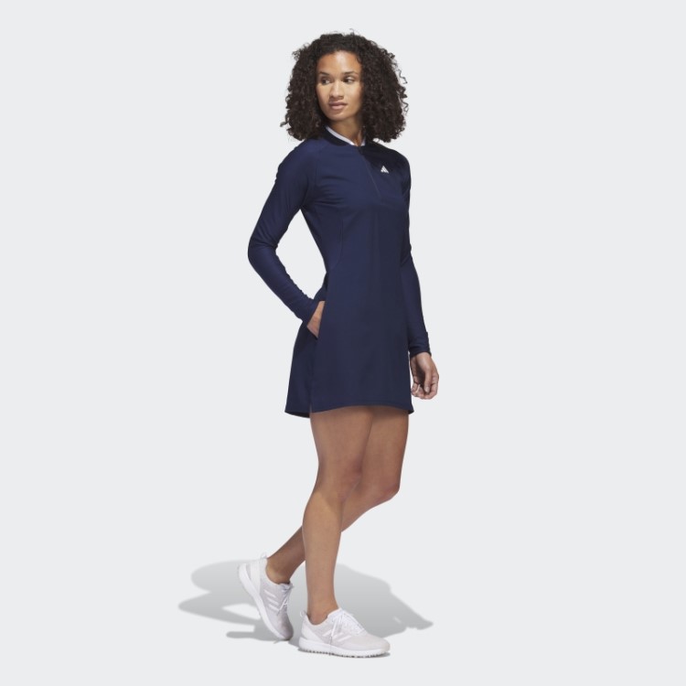 Vestido De Golfe De Manga Longa Azul Adidas