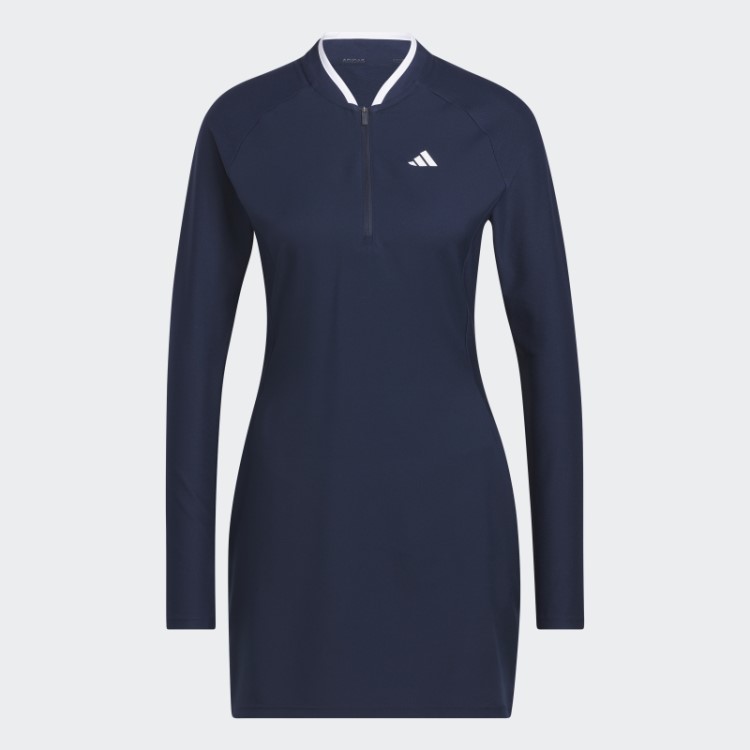Vestido De Golfe De Manga Longa Azul Adidas