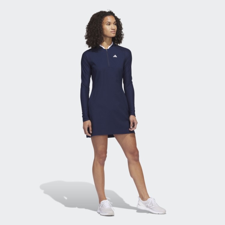 Vestido De Golfe De Manga Longa Azul Adidas