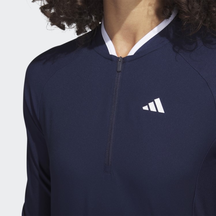 Vestido De Golfe De Manga Longa Azul Adidas