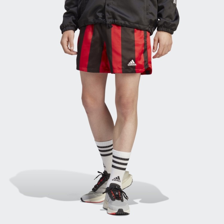 Shorts De Cetim Escarlate Adidas