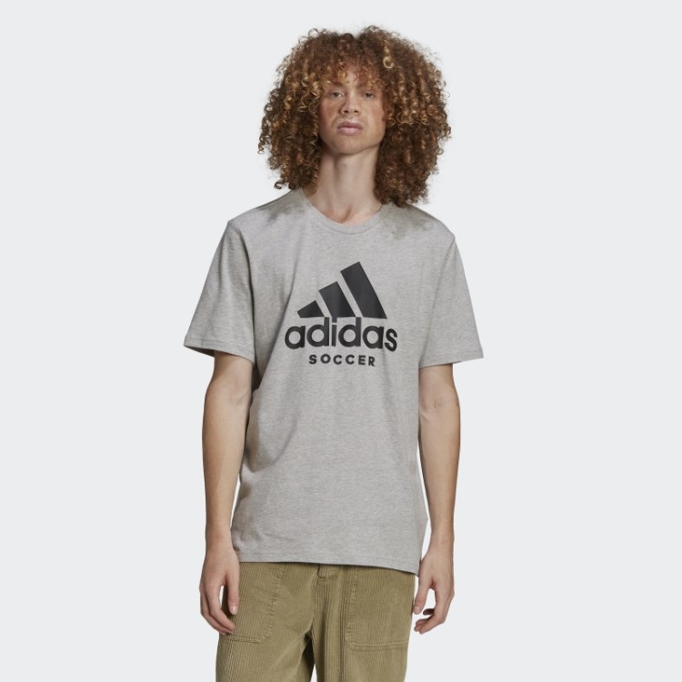 Camiseta Com Logo De Futebol Adidas Cinza Médio