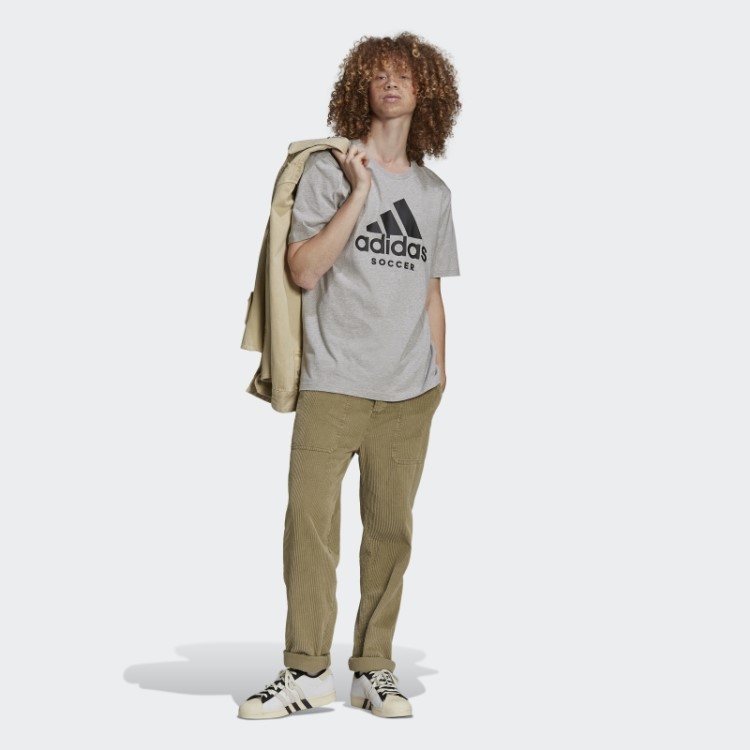 Camiseta Com Logo De Futebol Adidas Cinza Médio