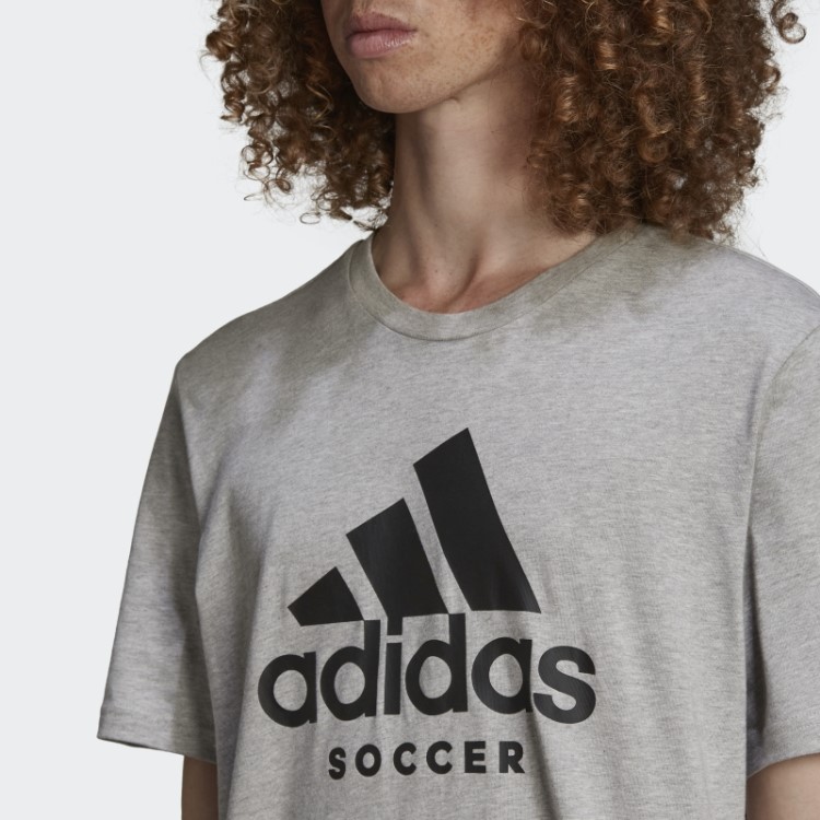 Camiseta Com Logo De Futebol Adidas Cinza Médio