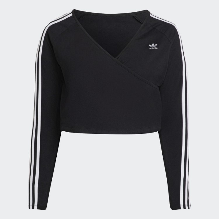 Camiseta Preta Adicolor Classics Manga Longa Adidas (tamanho Grande)