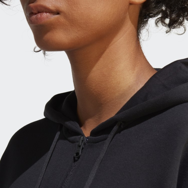 Moletom Com Capuz E Zíper Nas Três Listras Preto Future Icons Da Adidas