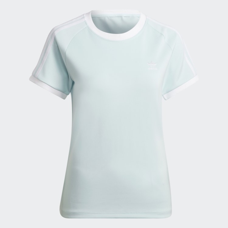 Camiseta Slim Com As Três Listras Adicolor Classics Azul Adidas