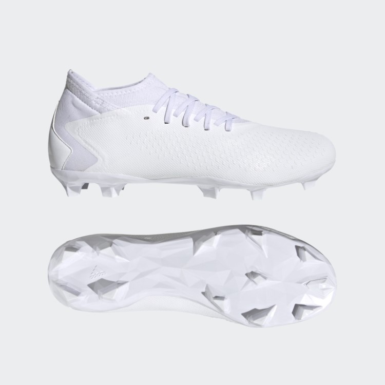 Elegante Adidas Predador Precisão.3 Botas De Chão Firme Branco