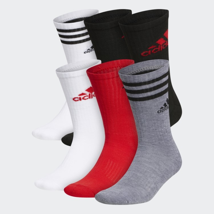 Meias Mistas Acolchoadas Elegantes 6 Pares Adidas Branco