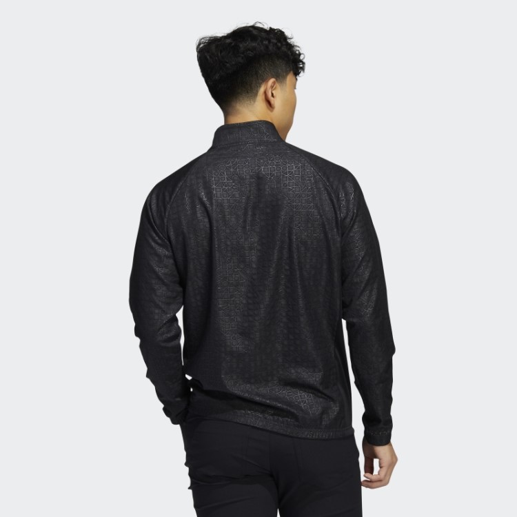 Pulôver Com Zíper Em Relevo Adidas Preto
