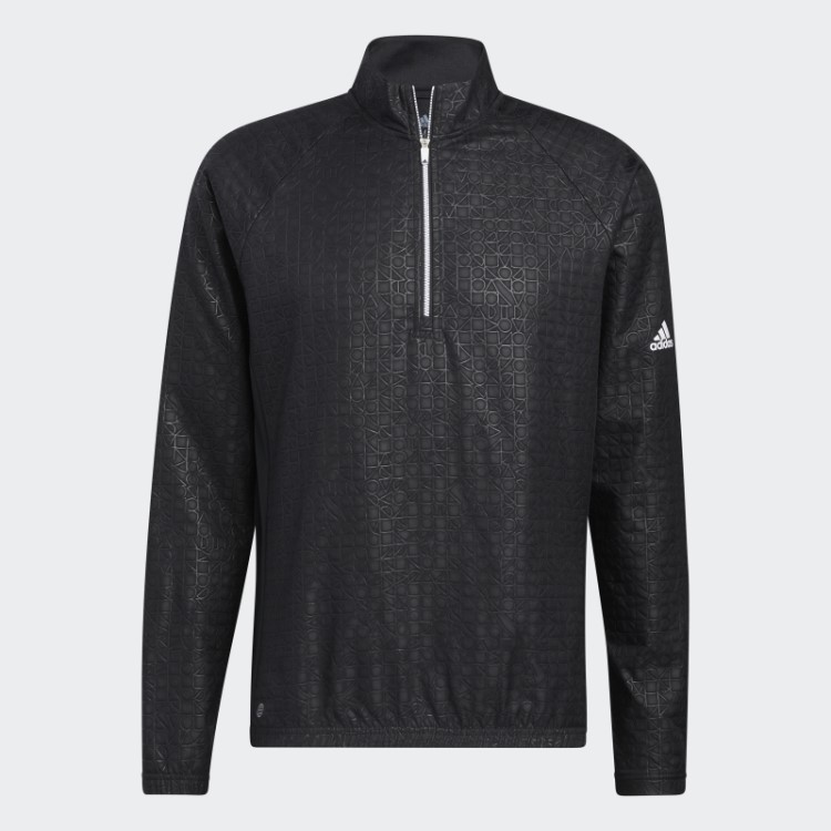 Pulôver Com Zíper Em Relevo Adidas Preto
