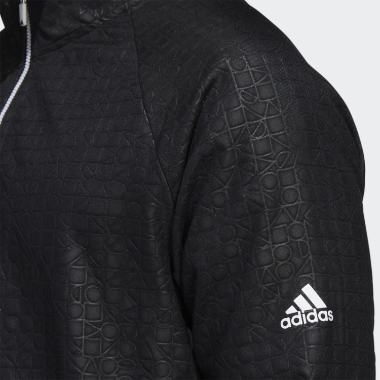 Pulôver Com Zíper Em Relevo Adidas Preto