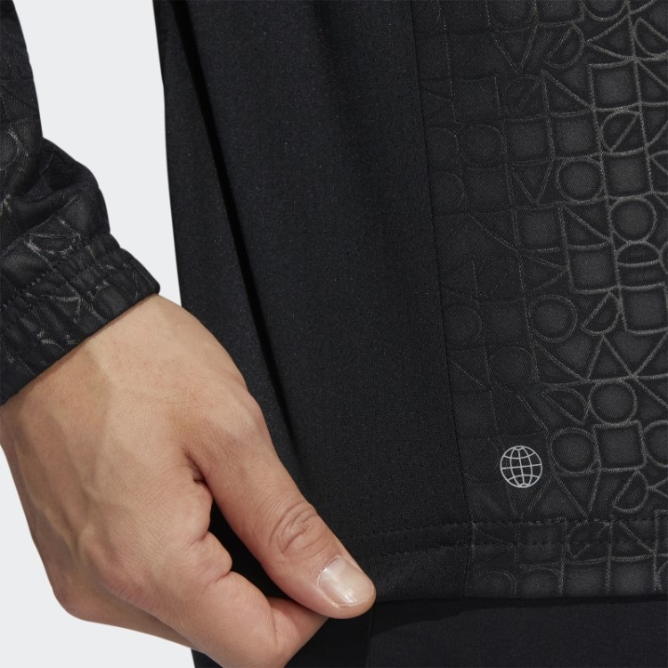 Pulôver Com Zíper Em Relevo Adidas Preto
