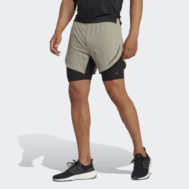 Calção De Treino 2 Em 1 Adidas Heat.rdy Hiit Silver Pebble