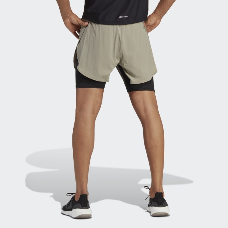 Calção De Treino 2 Em 1 Adidas Heat.rdy Hiit Silver Pebble