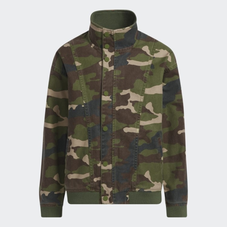 Jaqueta De Lona Com Estampa Camuflada Adidas