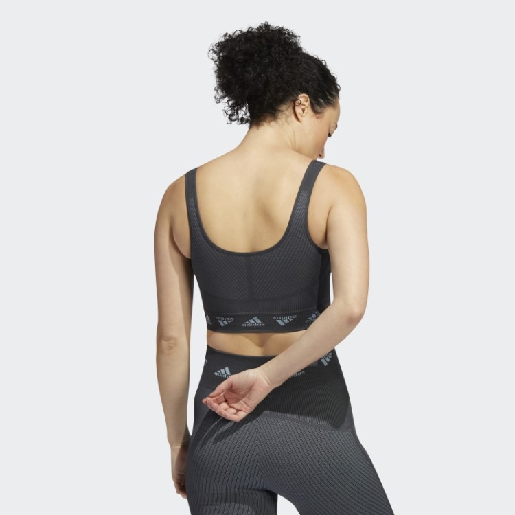 Moda De Sutiã Cinza Adidas Aeroknit Com Suporte Leve