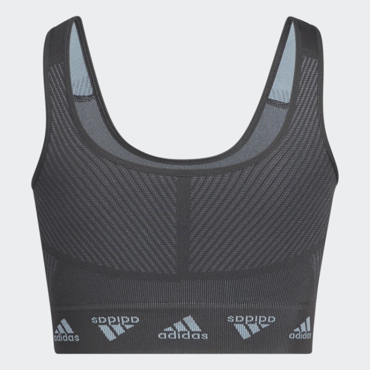 Moda De Sutiã Cinza Adidas Aeroknit Com Suporte Leve