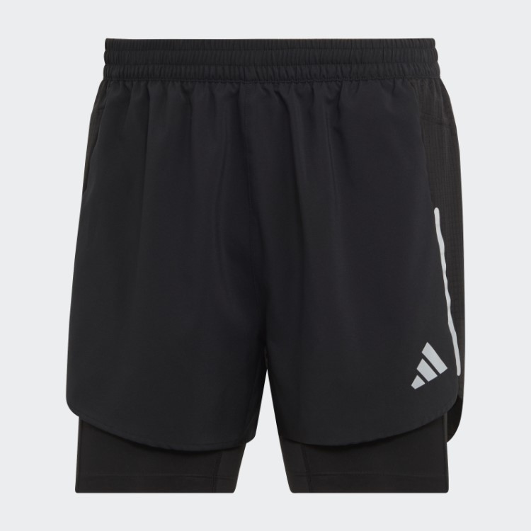 Adidas Preto Projetado Para Shorts 2 Em 1 De Corrida