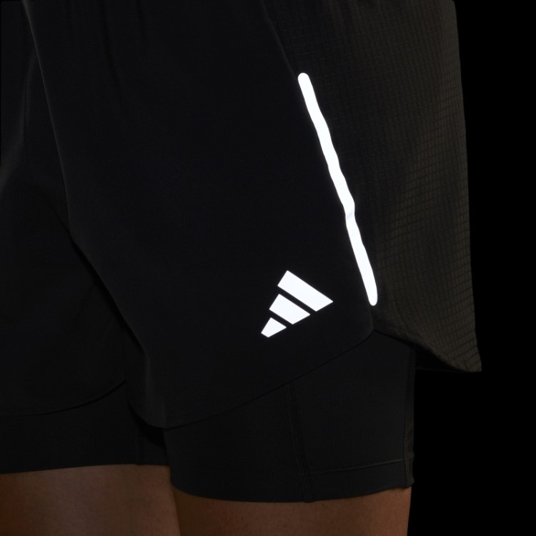 Adidas Preto Projetado Para Shorts 2 Em 1 De Corrida