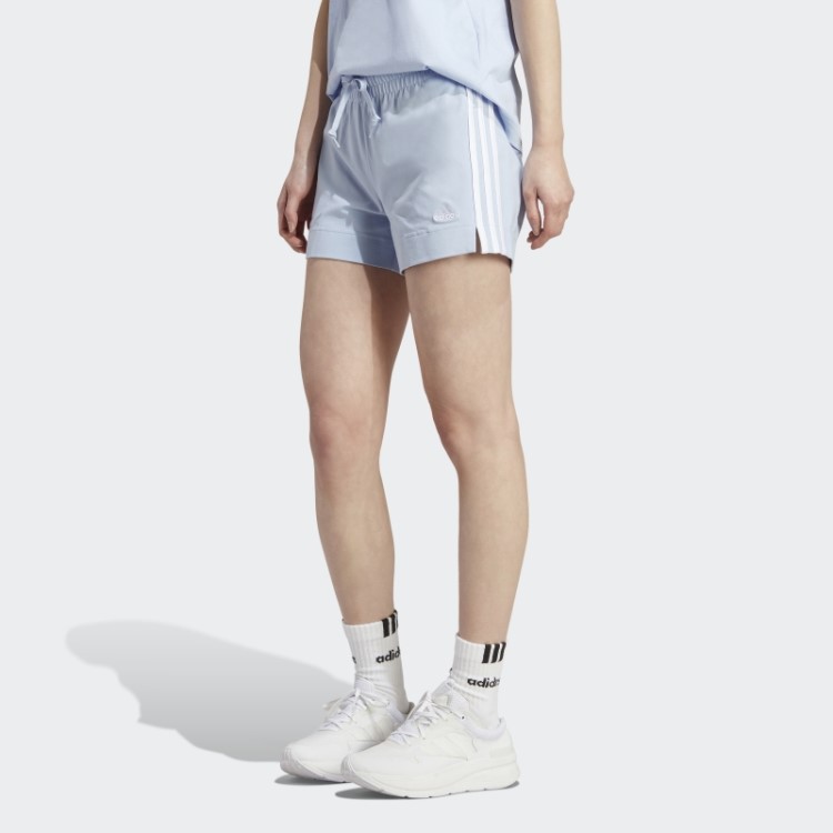 Bermuda Adidas Essentials Slim Com As Três Listras Azul Dawn