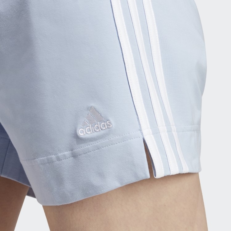 Bermuda Adidas Essentials Slim Com As Três Listras Azul Dawn