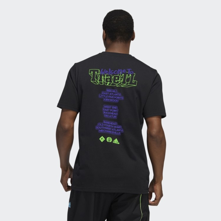 Camiseta Preta Adidas Trae Graphic Fashion