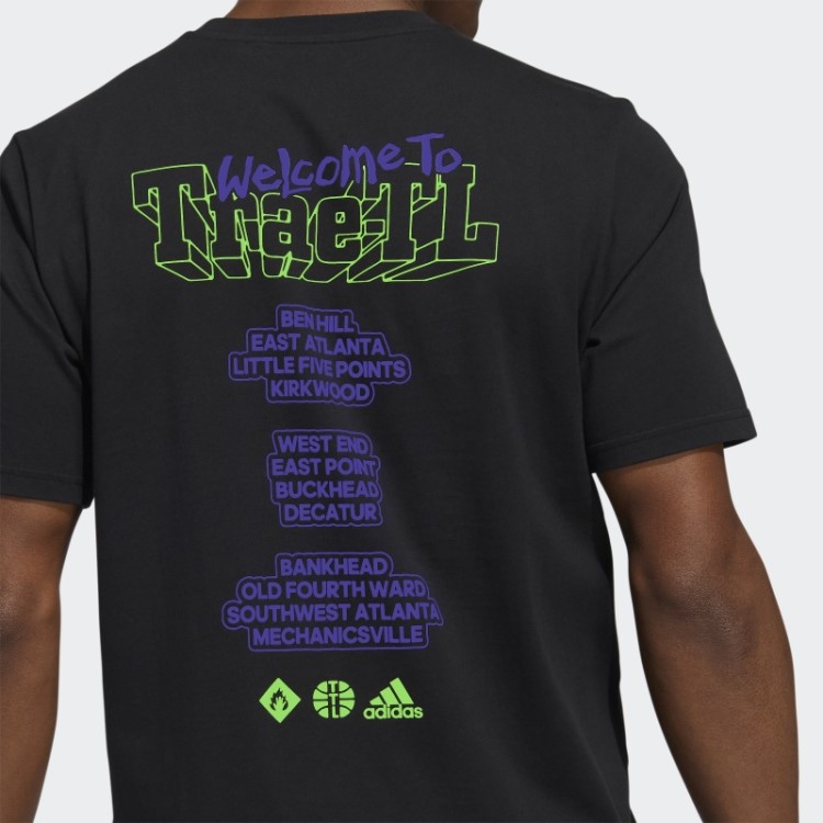 Camiseta Preta Adidas Com Gráfico Trae