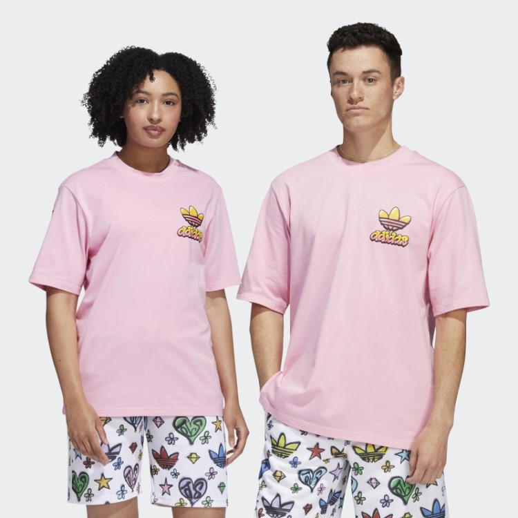 Camiseta Jeremy Scott (gênero Neutro) Rosa Claro Adidas