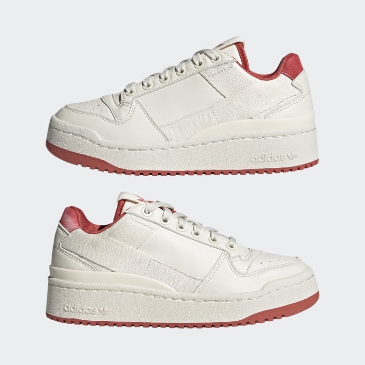 Forum Negrito Sapatos Baixos Adidas Branco