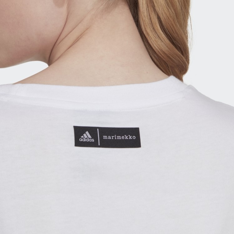 Camiseta Branca Adidas Com Estampa Marimekko