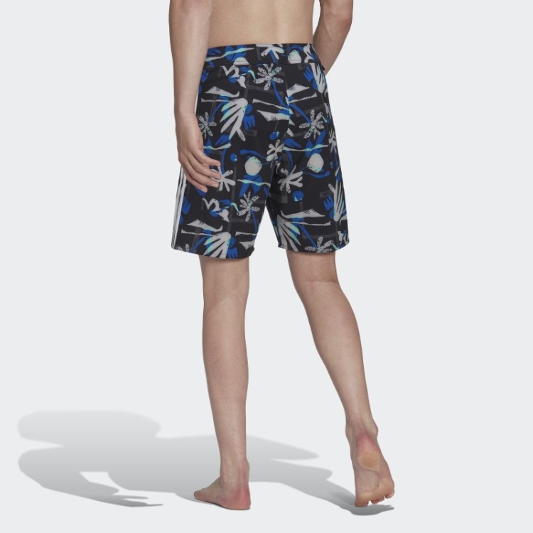 Bermuda Tecnológica De Praia Floral Sazonal Adidas Preta