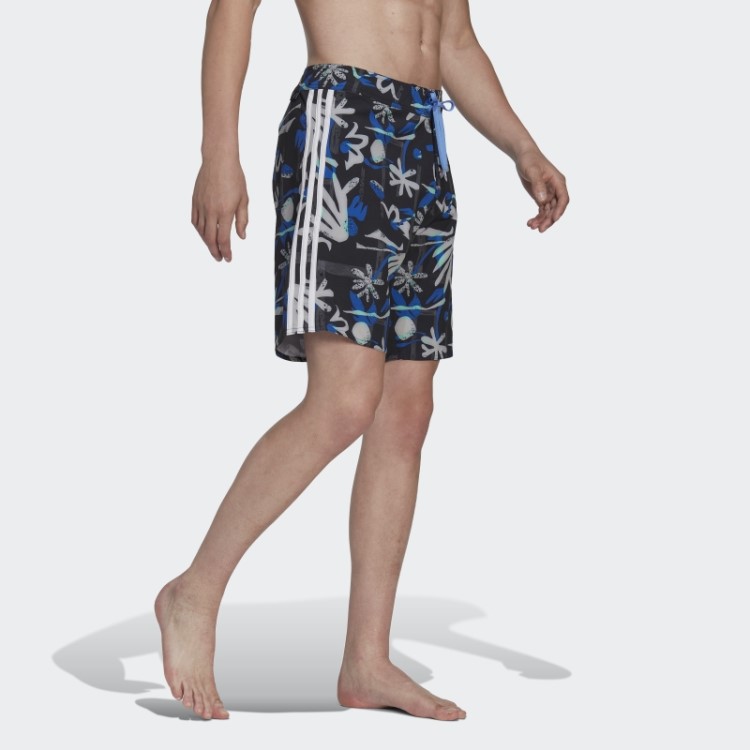 Bermuda Tecnológica De Praia Floral Sazonal Adidas Preta