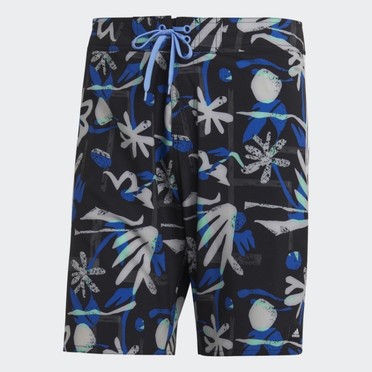 Bermuda Tecnológica De Praia Floral Sazonal Adidas Preta