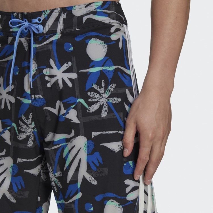 Bermuda Tecnológica De Praia Floral Sazonal Adidas Preta