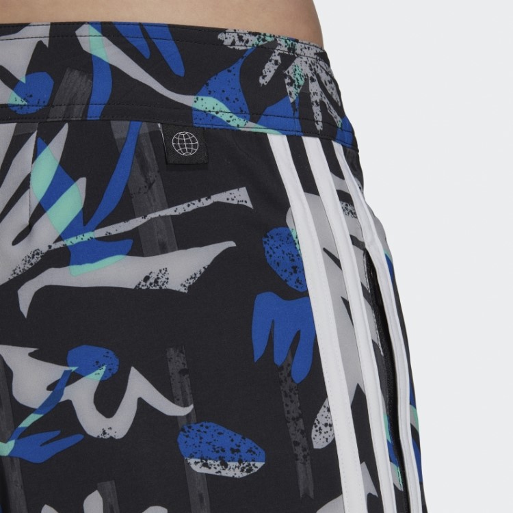 Bermuda Tecnológica De Praia Floral Sazonal Adidas Preta