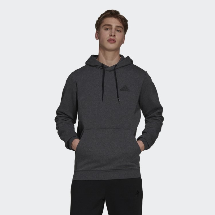 Moletom De Lã Com Capuz Adidas Essentials Cinza Escuro Urze