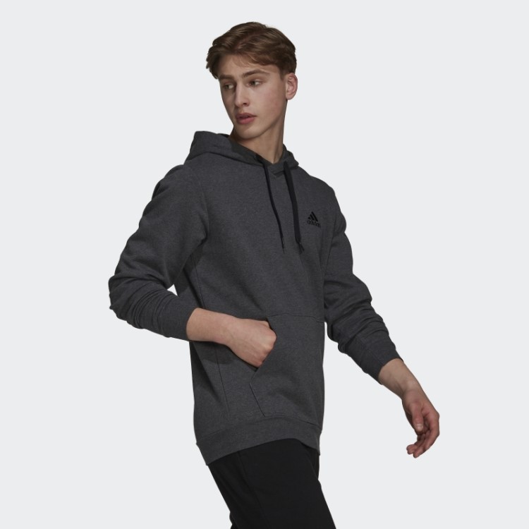 Moletom De Lã Com Capuz Adidas Essentials Cinza Escuro Urze