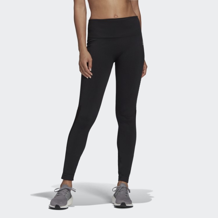 Meia-calça De Corrida Adidas Aeroknit 7/8 Preta