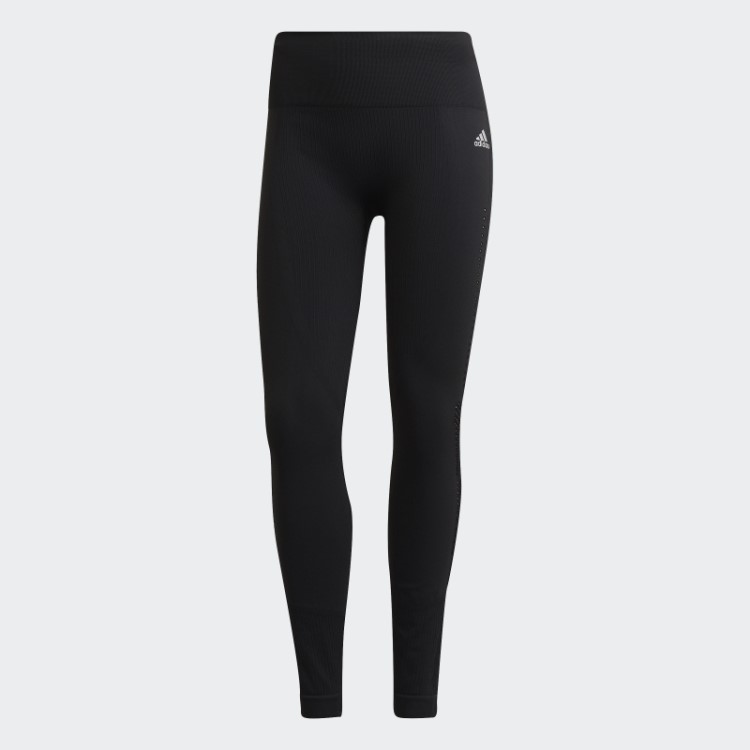 Meia-calça De Corrida Adidas Aeroknit 7/8 Preta