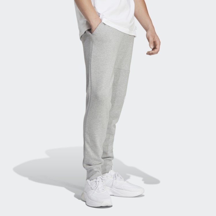 Calça Adidas Essentials French Terry Com Punho Cônico E Logo Cinza Médio