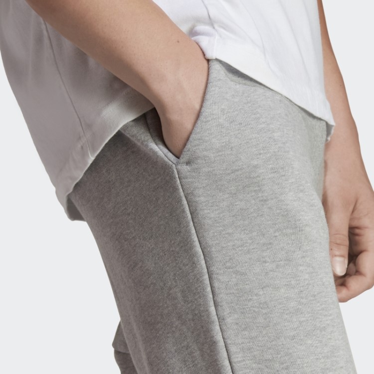 Essentials Calça French Terry Com Punho Cônico E Logo Cinza Médio Adidas