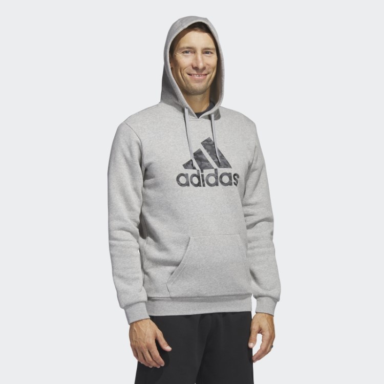Moletom Com Capuz Camuflado Adidas Cinza Médio