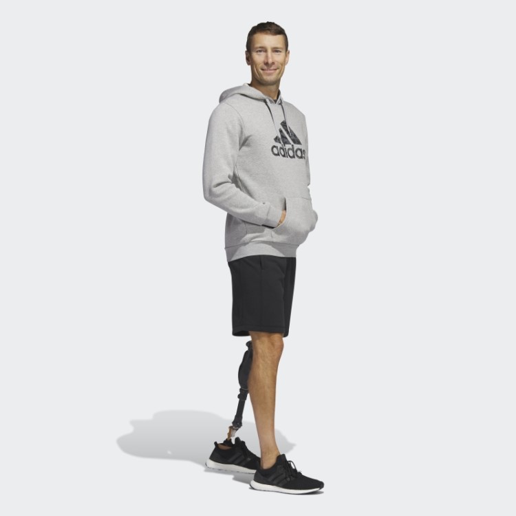 Moletom Com Capuz Camuflado Adidas Cinza Médio
