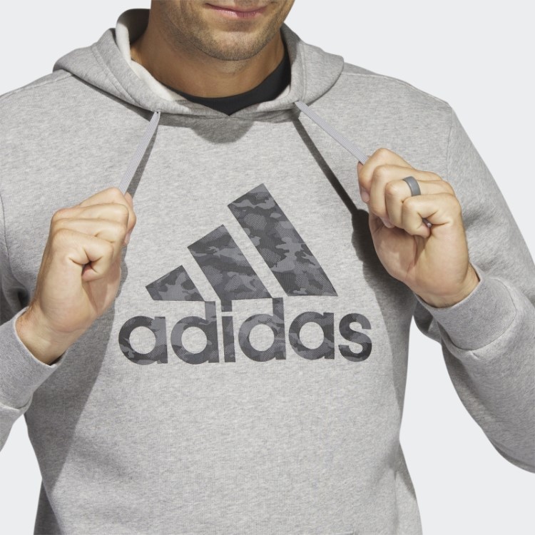 Moletom Com Capuz Camuflado Adidas Cinza Médio