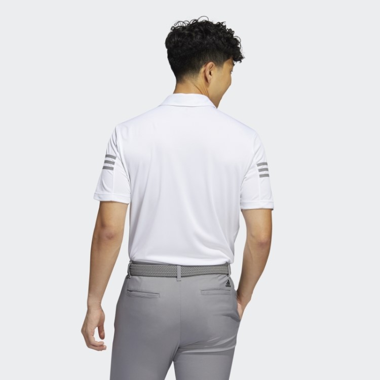 Camisa Polo Branca Com As 3 Listras Adidas
