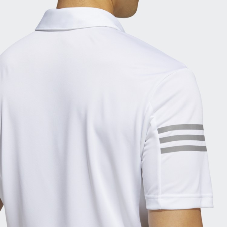 Camisa Polo Branca Com As 3 Listras Adidas