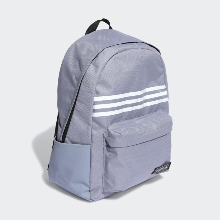 Clássica Mochila Horizontal De 3 Listras Adidas Prata Violeta