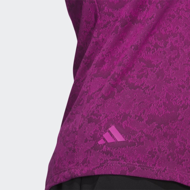 Camisa Pólo De Golfe Adidas Fúcsia Jacquard